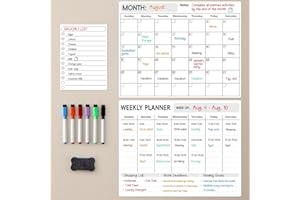 LANDNEOO Magnetic Dry Erase Calendar for Refrigerator, 3 Pack-Monthly, Weekly, Daily Magnet Fridge Whiteboard Planner for Chore Chart, Menu, To Do List, 14"X11", w/ 6 Markers, Style 2