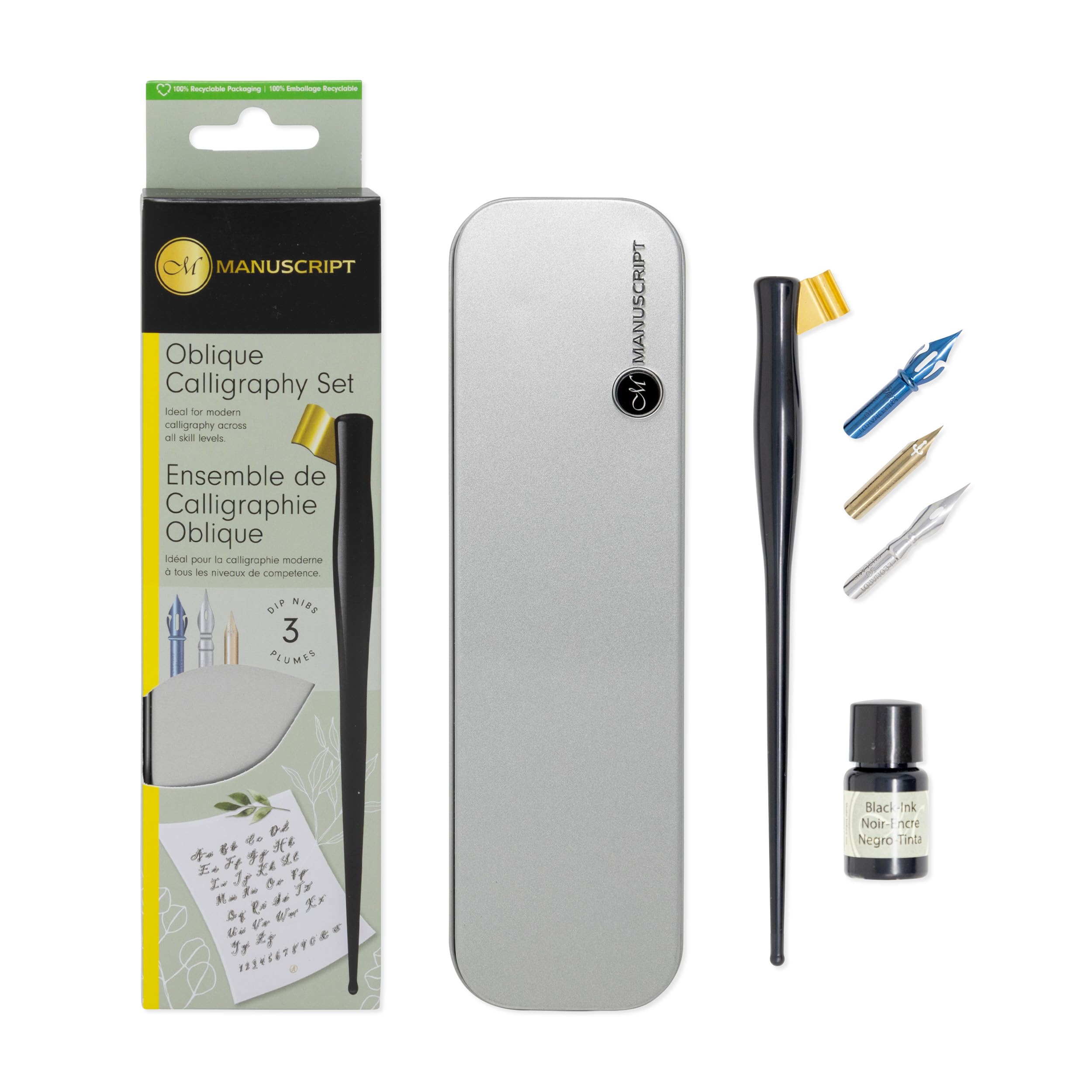 Manuscript Pen Company Modern Calligraphy Oblique Set,Black