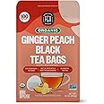 FGO Organic Ginger Peach Black Tea, 100 Count, Eco-Conscious Tea Bags, Resealable Bag, Packaging May Vary (Pack of 1)