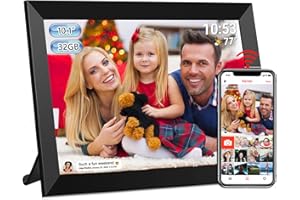 32GB FRAMEO 10.1 inch WiFi Digital Picture Frame, IPS Touch Screen Smart Cloud Photo Frame, Share Photos or Videos via Free F