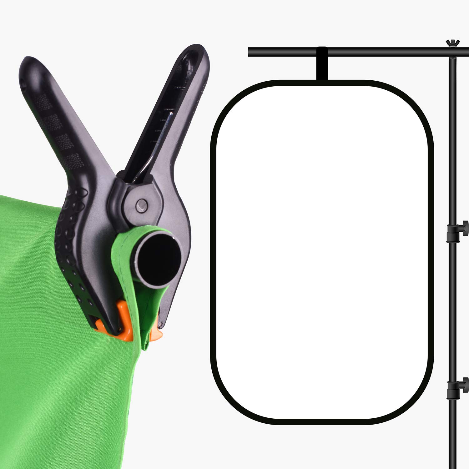 EMART 3x6.5ft Portable T-Shape Backdrop Stand with Adjustable Green Screen Photo Background Holder for Photography, Photoshoots, Parties, and Zoom