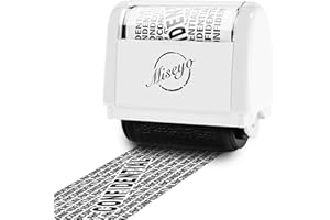 Miseyo Wide Roller Stamp Identity Theft Stamp 1.5 Inch Perfect for Privacy Protection,Anti-Theft Security Confidential Easy for Guard Personal Information Blockout - White