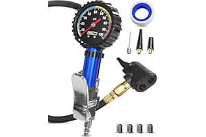 Presta Valve Adapter Pump with Removable Schrader to Presta Valve Air Chuck – Accurate Bike Tire Inflator & Pressure Gauge fo