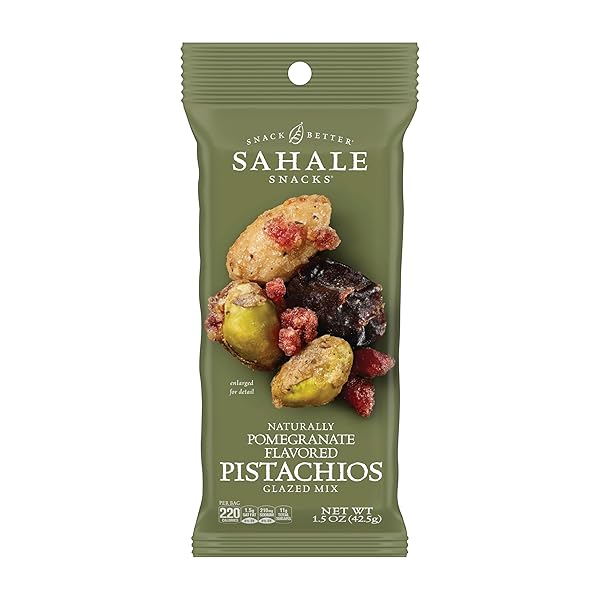 SAHALE SNACKS POMEGRANATE FLAVORED PISTACHIOS GLAZED MIX, 1.5...