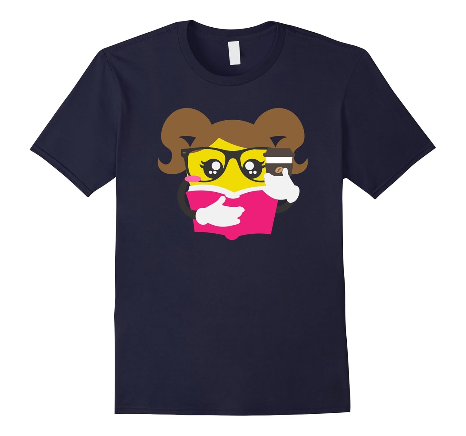 Emoji Shirts Nerdy Girl Emoji Book Reading Gift Tshirt-Rose