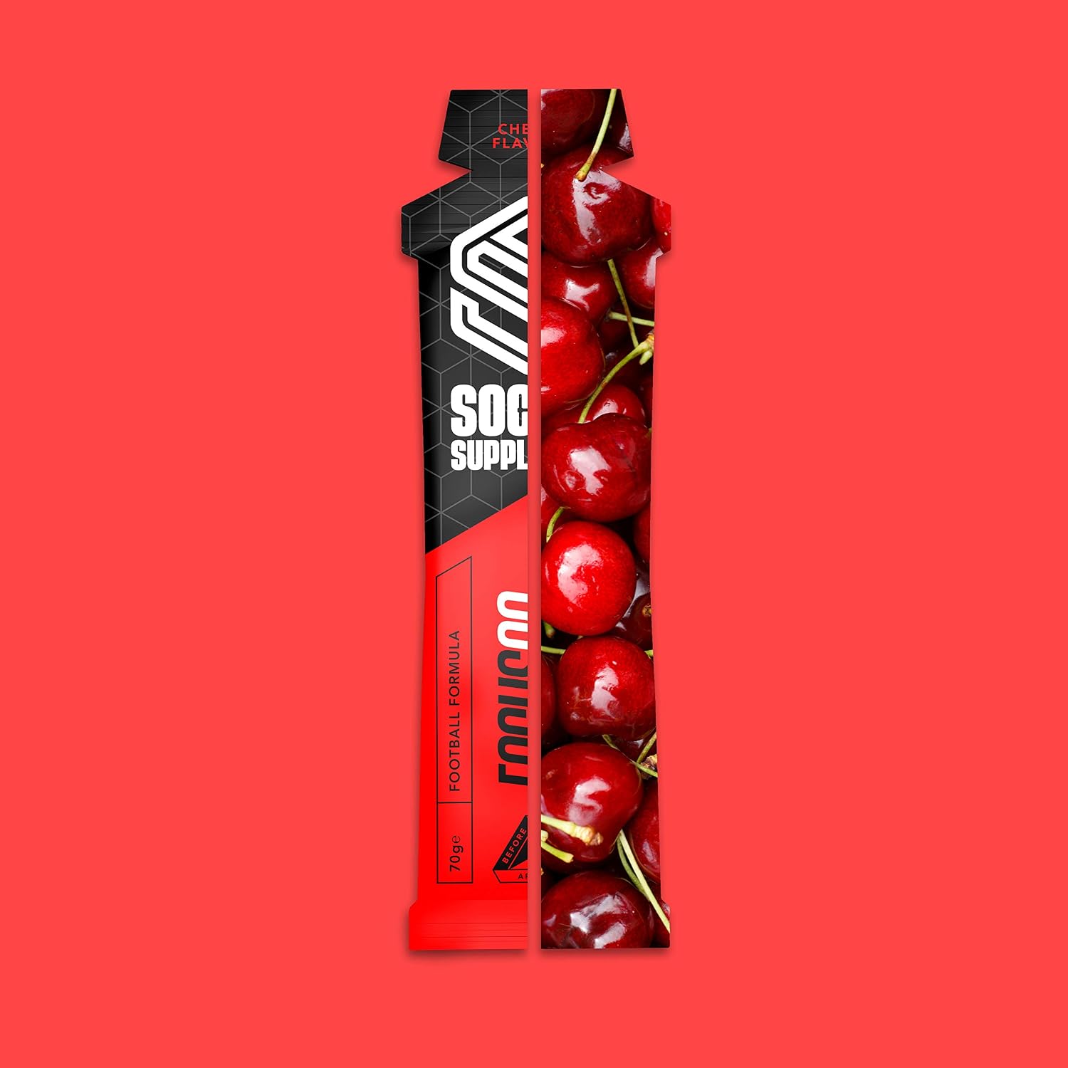 Soccer Supplement Focus90 Caffeine Energy Gels (12 Pack) Cherry Flavour, Quick Release Football - Image 4