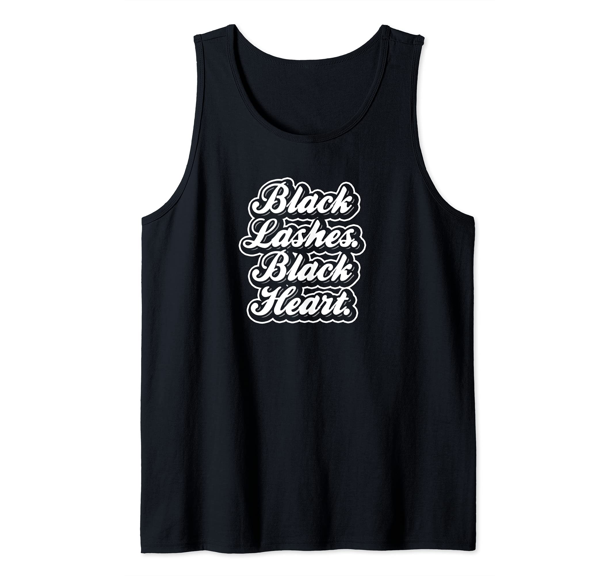 Black Lashes Black Heart Tank Top