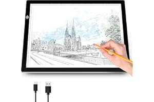 LOOEOODOO A3 Light Pad for Diamond Art Bright Board, Tracing Light up Box for Weeding Vinyl, Ultra-Thin Copy Board with Adjustable Brightness for Drawing, Sketching, Animation