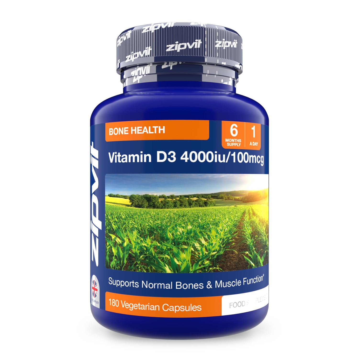 Zipvit Vitamin D3 4000IU Softgels, High Strength Vitamin D Supplement, Immune Support, 6 Months Supply, 180 Vegetarian Easy to Swallow Softgels