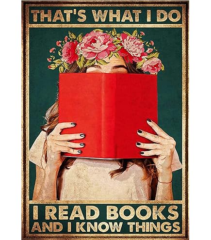 Amazon.com : XMDDX Just A Girl Who Loves Books Home Decor Art