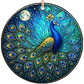 Rigufu 2025 Christmas Ornament – Elegant Peacock Art Ornament, Colorful Holiday Tree Decoration, Exotic Bird Christmas Keepsake