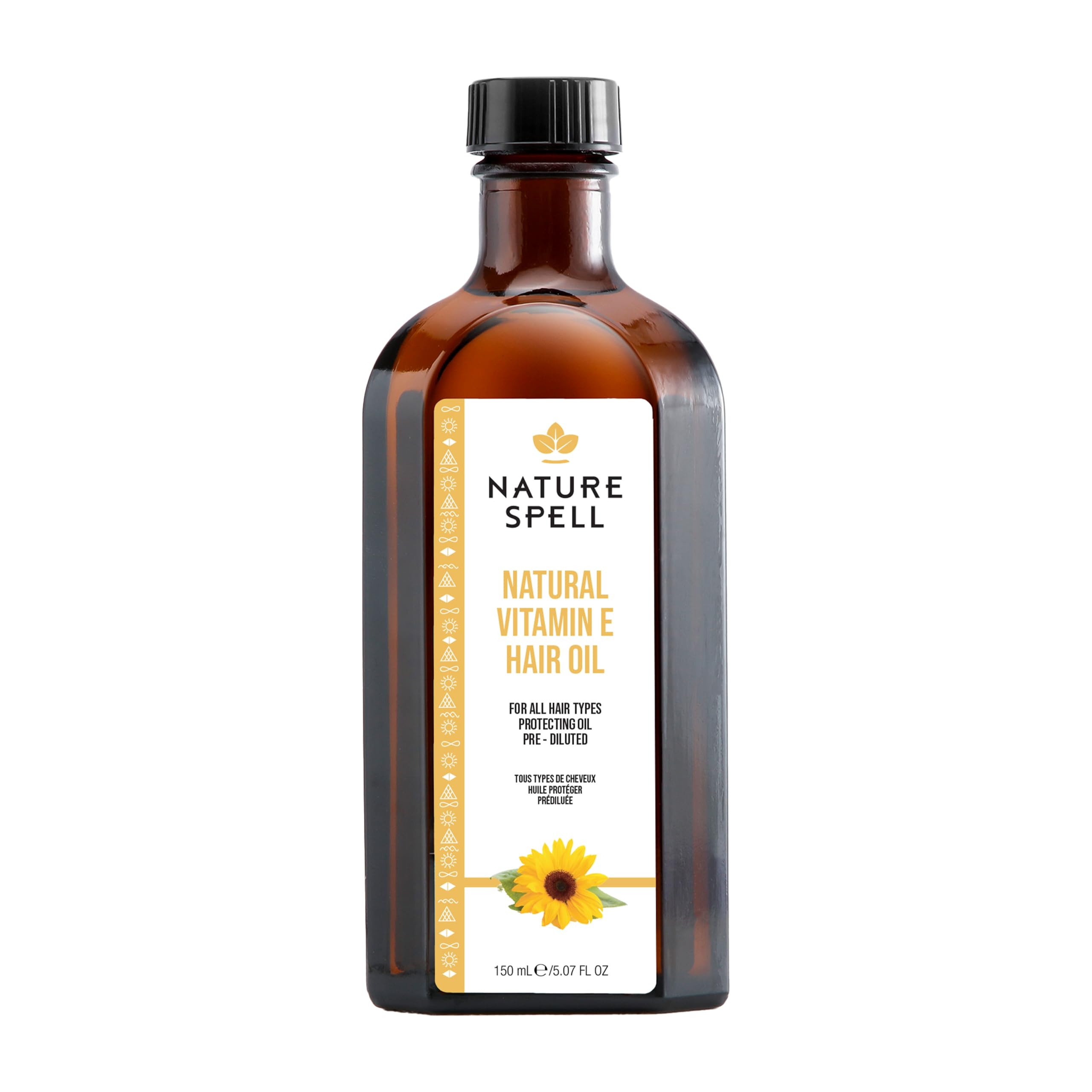 Nature Spell Vitamin E Oil for Hair, Pre-Diluted Oil to Prevent Breakage & Restore Natural Shine, For All Hair Types, Vegan, 150ml