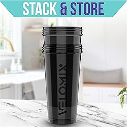 VELOMIX -2 Pack- 28 oz Protein Shaker Bottles for