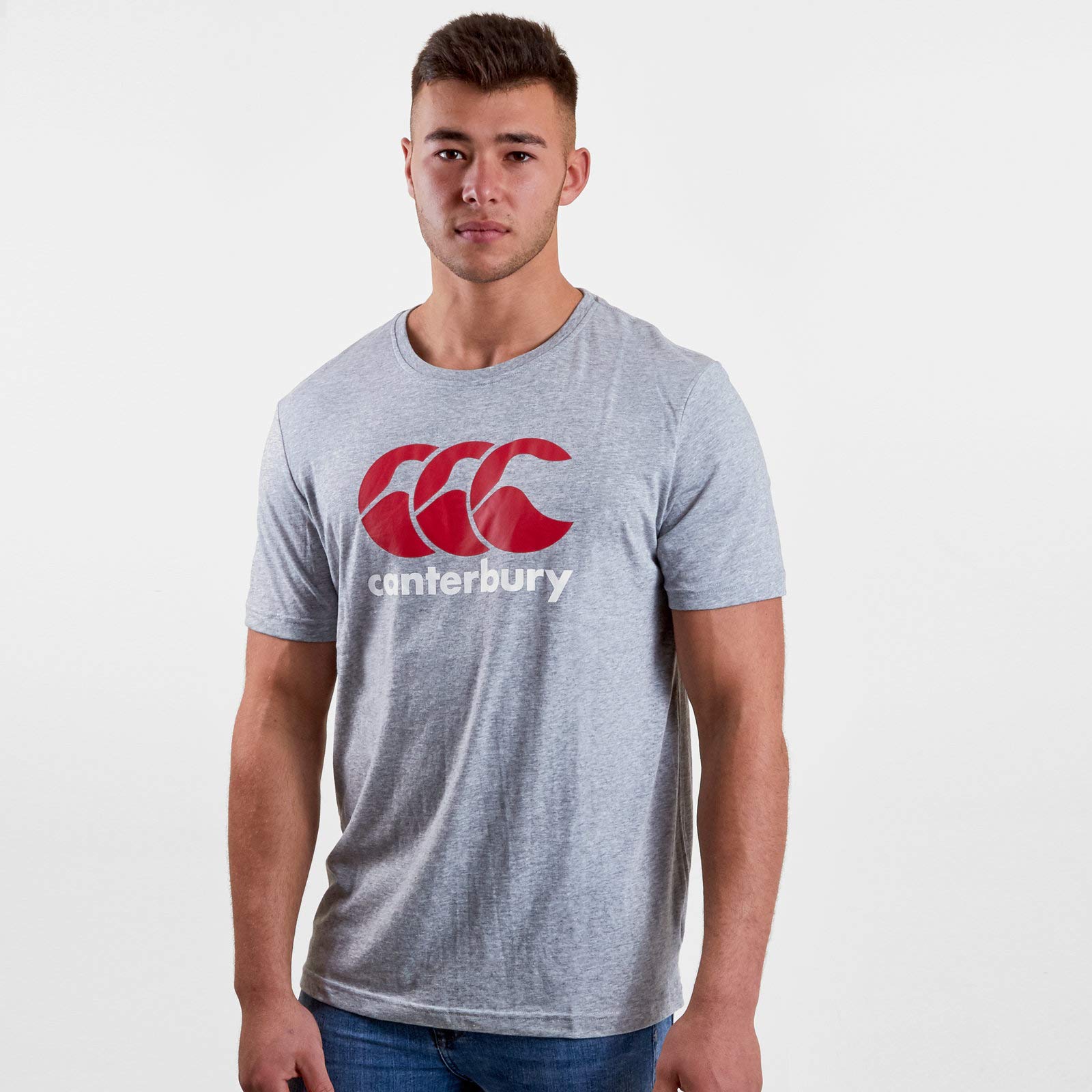 Canterbury Men's CCC Logo Training T-Shirt, Classic Marl/Red/White, X-Small, E546720