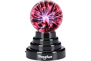 Theefun Plasma Ball, 3 Inch Plasma Lamp, Touch Sensitive Plasma Globe USB or Battery Powered Nebula Thunder Lightning, Novelty Toy for Kids, Parties, Prop, Bedroom, Home, Decoration
