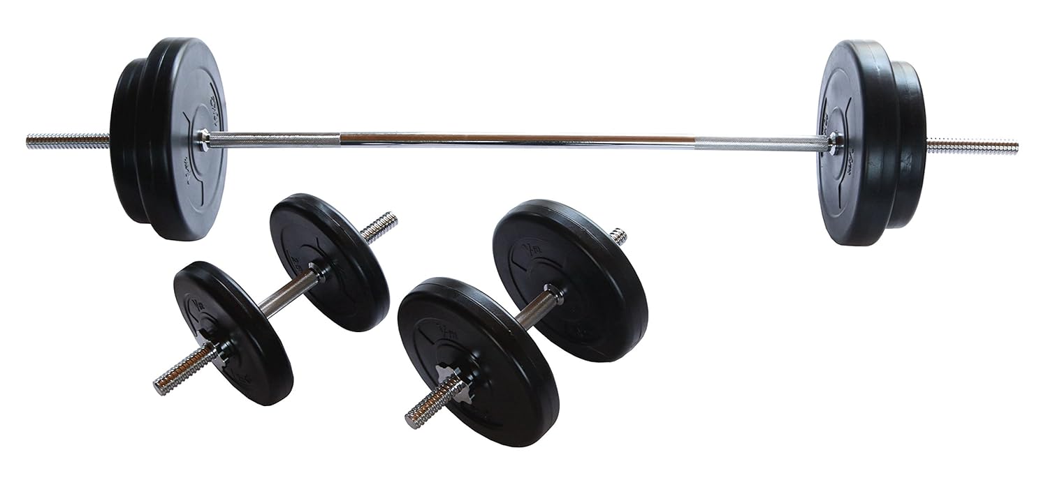 Fitness Vfit 50kg Barbell & Dumbbell Weights Set Strength Training