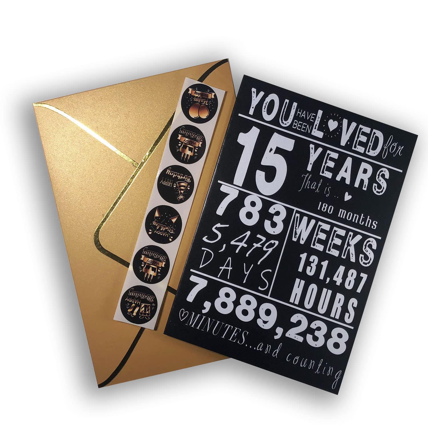 Photo 1 of Sutjxc Sweet 15 Birthday Card for Teen Girls & Boys | Perfect Gifts for 15-Year-Olds! Family-Friendly Bday Decor & Unique Gifting Ideas