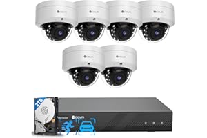 FORCOVR 4COVR 4K Security Camera System, 6X 8MP IK10 Vandal-Proof Dome PoE IP Cameras, AI Human/Vehicle Detection, 8CH NVR with 2TB HDD, IP67 Weatherproof, 24/7 Outdoor Commercial Surveillance, LY54AX8M0806-1