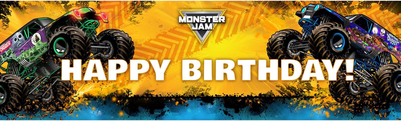 Monster Jam - Birthday Party Supplies - Vinyl Birthday Banner 18 x 61