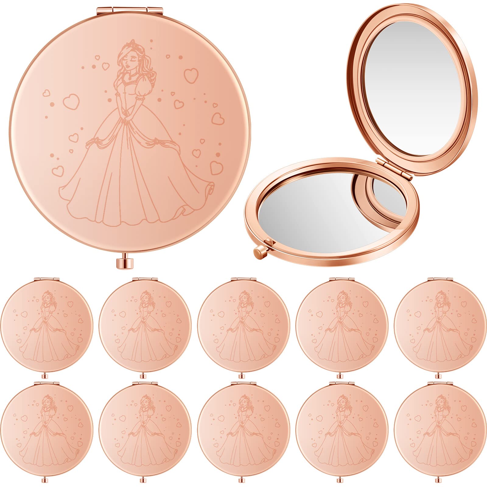 Photo 1 of Taiyin 24 Pcs Quinceanera Party Favors for Guests Baptism Compact Mirror Favor Round Hand Makeup Mirror Quinceanera Gifts for 15 Year Old Girl Sweet 15 Birthday Gift for Guest(Rose Gold)
