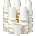 Amazon Basics Disposable Coffee Cups, 12 ounces, Paper, 1000 Count (Pack of 1), White