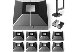 Hulave Split Post Cover, Fits 1x1 Post/3.5x3.5 Base, Indoor/Outdoor Iron Railing, Fence, Stair Base Decorative Skirt Covers (8Pack-Black)
