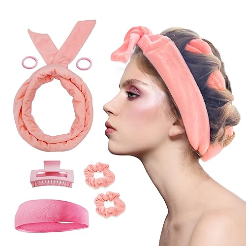 Fitifun Extra Long Heatless Velour Curling Rod Headband 61