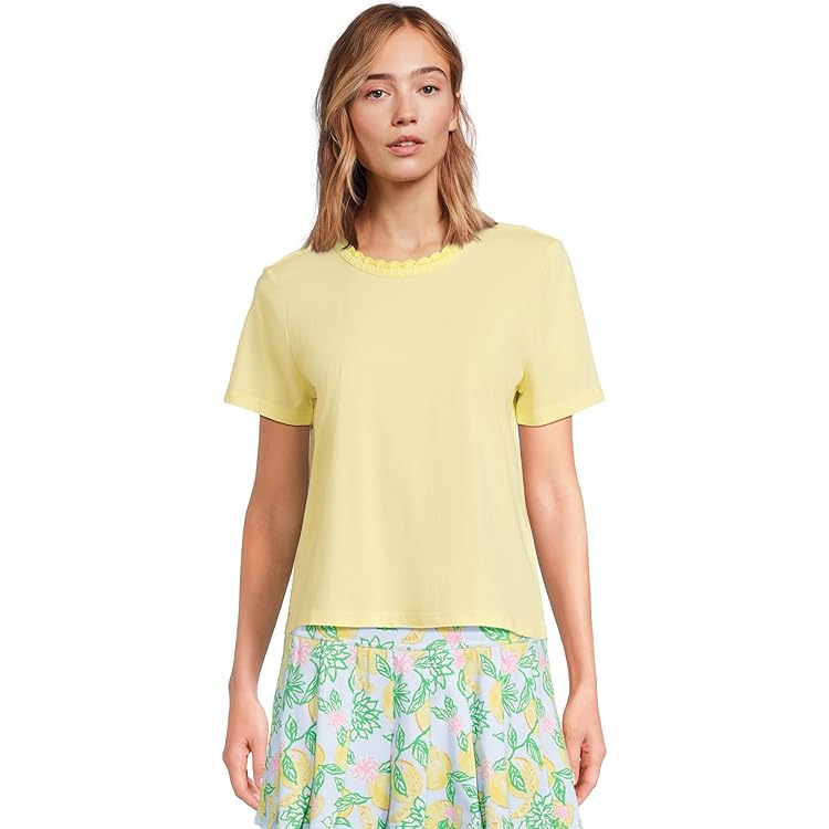 Amazon.com: Lilly Pulitzer Womens Carden Ruffle Top Jacaranda Blue