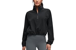CRZ YOGA Womens Half Zip Lightweight Athletic Jackets Pullover Long Sleeve Workout Casual Outdoor Tops with Pockets