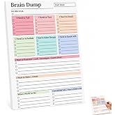 50 Page Brain Dump Tear-Off To-Do Notebook, A5 Daily Planner | To-Do List Notepad with Multiple Sections, A5 Daily Planner for Tasks, Priorities, Notes &amp; Goals