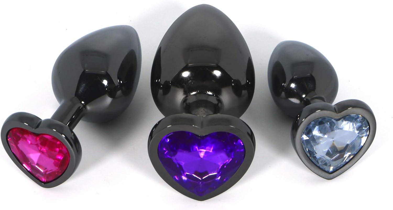 Belmalia 3X Butt Plug Set Metal, Multi Coloured, 3 Count (Pack of 1)