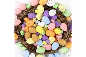 35pcs Speckled Easter Eggs, Assorted Pastel Colors Plastic Eggs for Easter Basket Stuffers, Egg Hunt, Spring Party & Home Dec