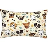 Cute Dog Pillow Cases 20x30 Inches - Soft Premium Pillow Covers with Hidden Zipper, Standard Size Decorative Dog Print Bedding Accessories for Kids Adults