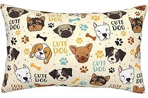NMBVCXZ Cute Dog Pillow Cases 20x30 Inches - Soft Premium Pillow Covers with Hidden Zipper, Standard Size Decorative Dog Print Bedding Accessories for Kids Adults