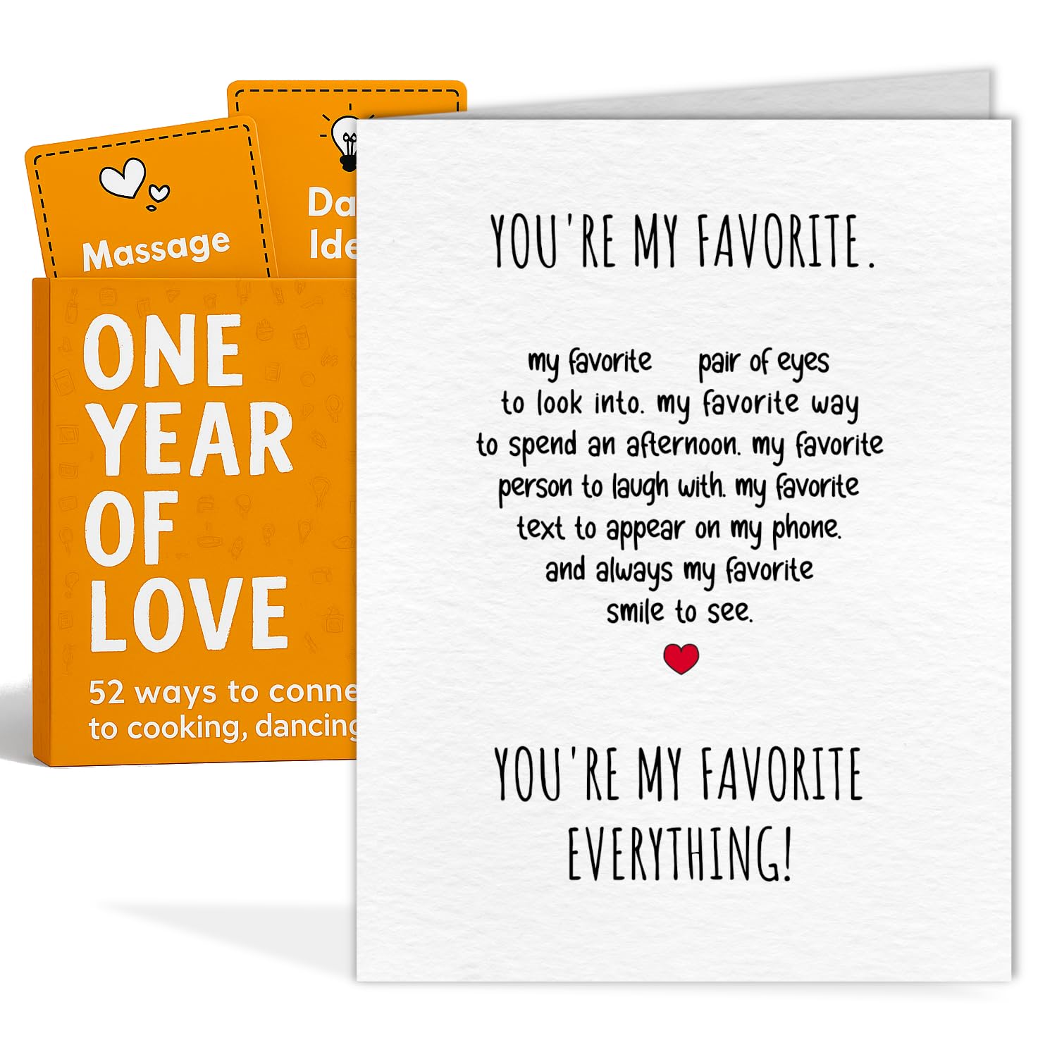 Weekly Date Night Ideas for Couples – Fun & Romantic Gift for Wedding Anniversaries, Valentine’s Day & More – For Husband, Wife – Includes 52 Unique Ideas + 52 Bonus Cards (with Heart Card)