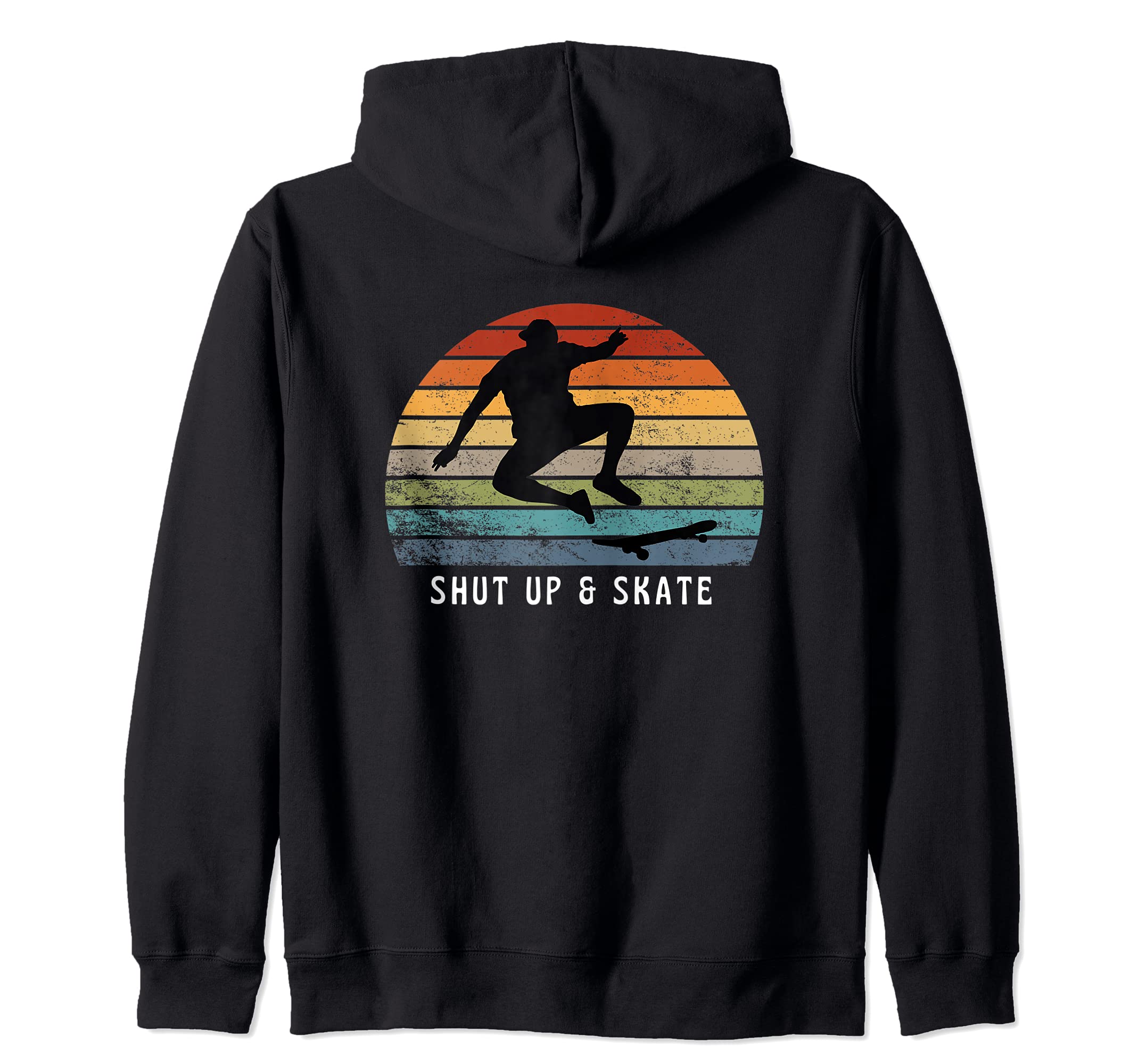 Shut Up & Skate Sunset Electric Longboard Pro Skateboarders Zip Hoodie