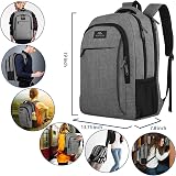 MATEIN 17.3 Inch Laptop Backpack Anti Theft USB Charging Port Grey view 3
