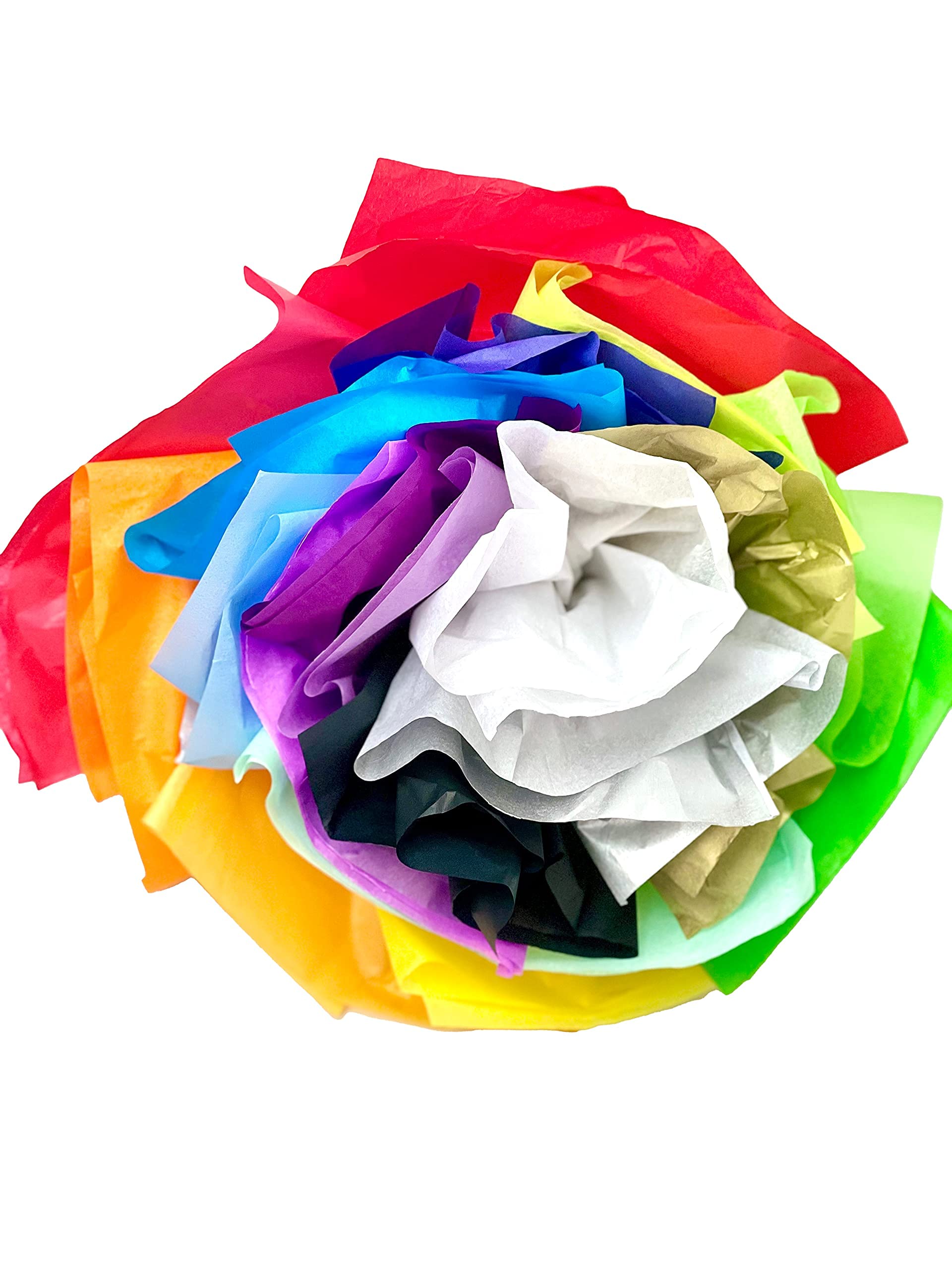 Tissue Paper for Gift Wrapping (100 Sheets) 20 Assorted Colors, Gift Bags, Packaging, Floral, Birthday, Holidays, Christmas, Halloween, and DIY Crafts