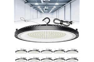 ONLYLUX 200W UFO LED High Bay Lights, 30000LM LED Shop Lights & Garage Lights, IP65 Waterproof 5000K Daylight, Industrial for Warehouse Factory Gym Barn (10 Pack)