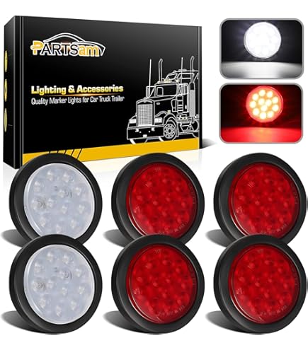 Nilight 4 Inch Round Trailer Tail Light 2PCS 24LED White - View #12