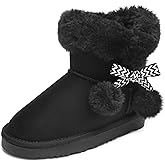 Stelle Girls Boys Boots Kids Snow Winter Boots Outdoor Ankle Warm Slip On Faux Fur Lined Lightweight Shoes(Toddler/Little Kids/Big Kids)