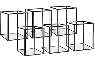 yshengood Hurricane Candle Holder, Black Candle 6 Pieces