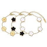 TICVSS Four Leaf Clover Bracelet for Women 18K Gold