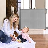 Momcozy Retractable Baby Gate 33 Inch Tall 55 Inch Wide Mesh Doorway Stair Gate view 2