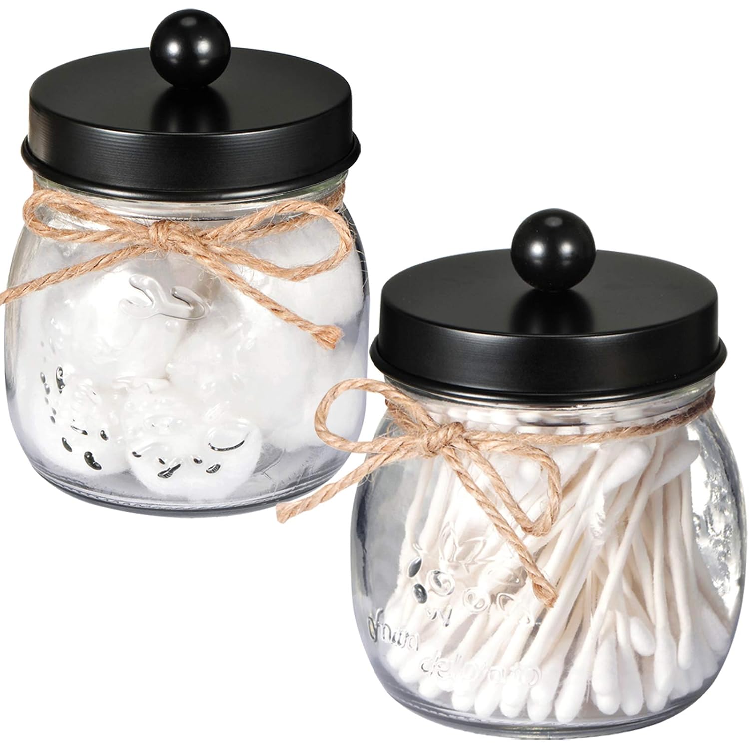 SheeChung Apothecary Jars Set,Mason Jar Decor Bathroom Vanity Storage