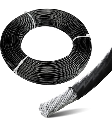 Clear Vinyl Coated Wire Rope Cable - 3/64" To 1/16", 7x7 Strand, 250 Ft Reel