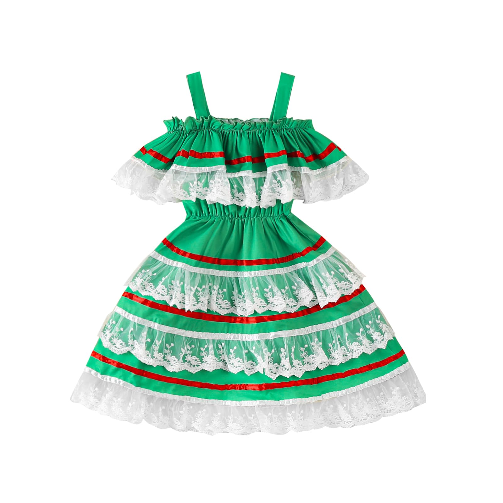 Photo 1 of Toddler Girls Mexican Dress Ethnic Fiesta Dress Green