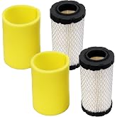 793569 793685 Air Filter for B&amp;S 4241 5415 John Deere GY21055 MIU11511 LA125 LA115 E110 D120 115 110 100 for Bad Boy 063-4026-00 with Pre Filter Pack of 2 Lawn Mower Tractor