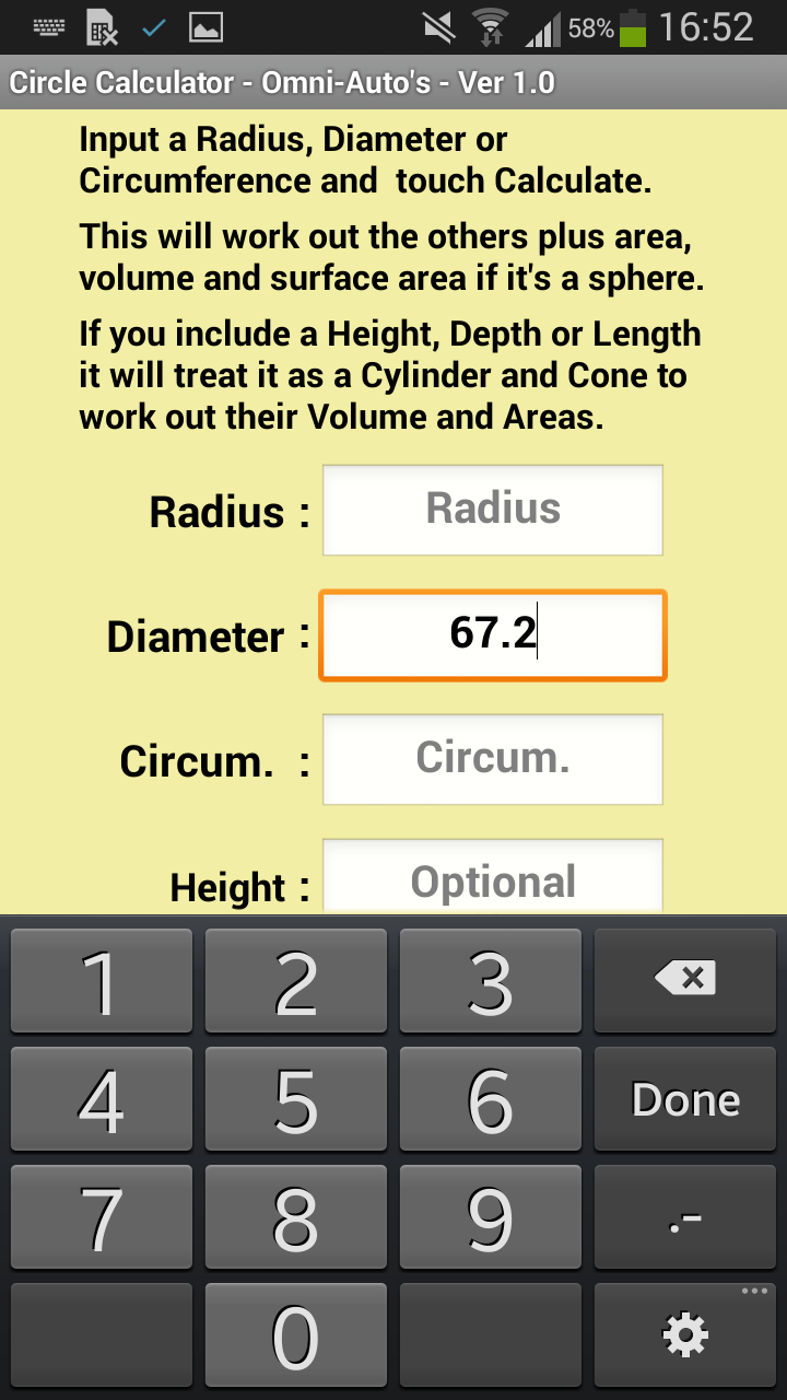 Circle Calculator Appstore for Android