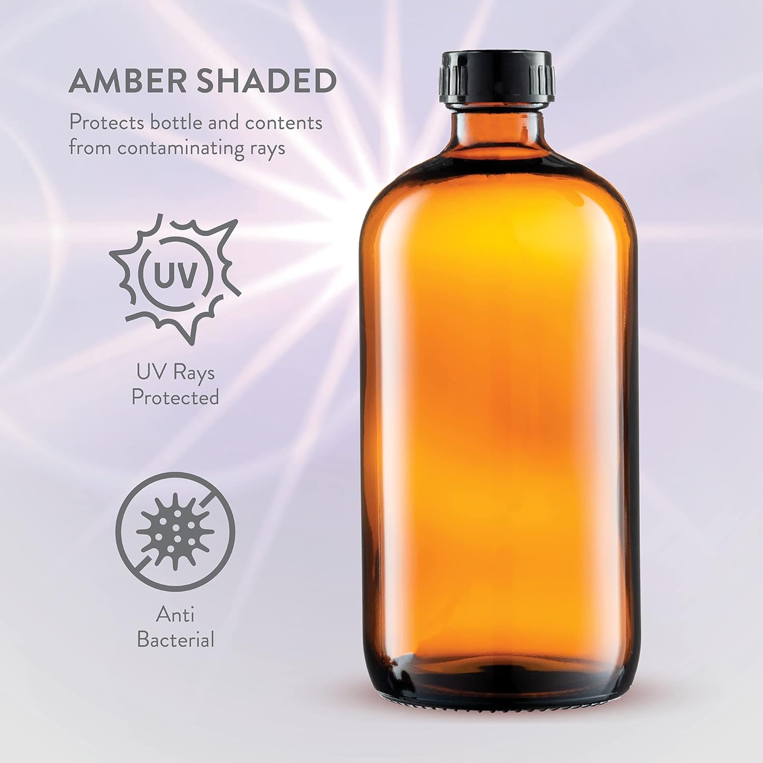Amber Glass Spray Bottles - 16-Ounce (2-Pack) Refillable Glass Sprayer Container with Durable Leakproof Trigger Sprayer with Mist/Stream/Lock for Cleaning Products, Essential Oils, Aromatherapy, Water : Beauty